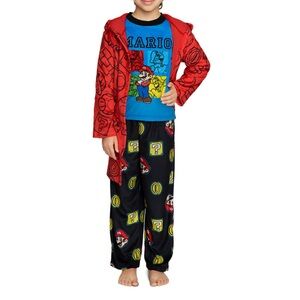 (NEW) Mario - Character Boys 3-Piece Robe & Pajama Set